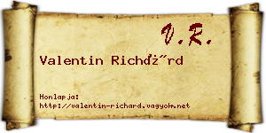 Valentin Richárd névjegykártya