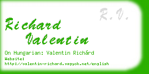 richard valentin business card